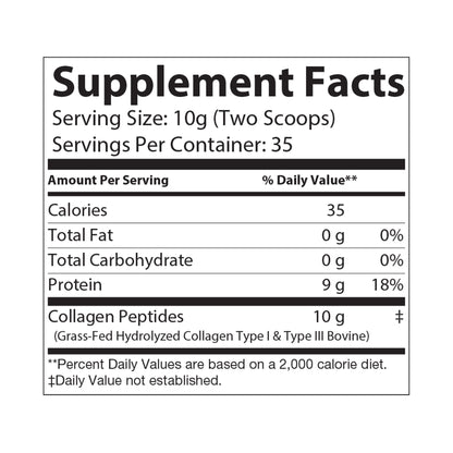 Collagen Peptides Type I & III Supplement (350g, 12.3oz) - Empire Athletics