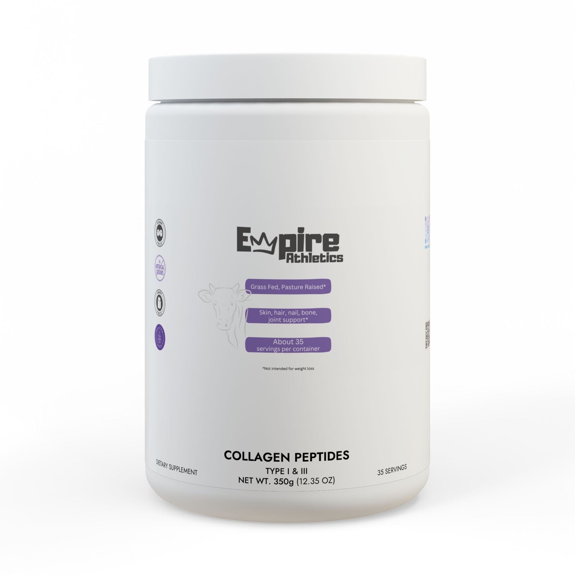 Collagen Peptides Type I & III Supplement (350g, 12.3oz) - Empire Athletics